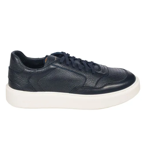 Henderson , Handcrafted Leather Teseo Sneakers ,Blue male, Sizes: