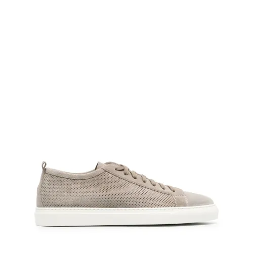 Henderson , Perforated Suede Sneakers ,Beige male, Sizes: