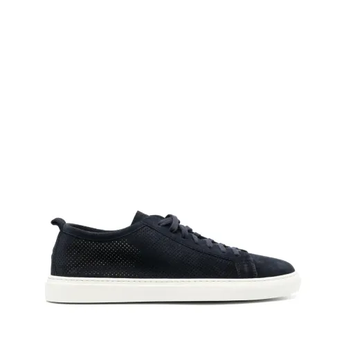 Henderson , Perforated Suede Sneakers ,Blue male, Sizes: