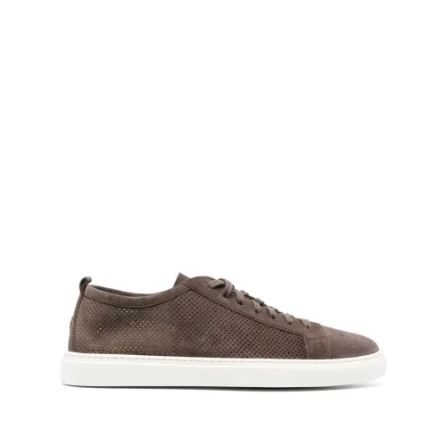 Henderson , Perforated Suede Sneakers ,Brown male, Sizes: