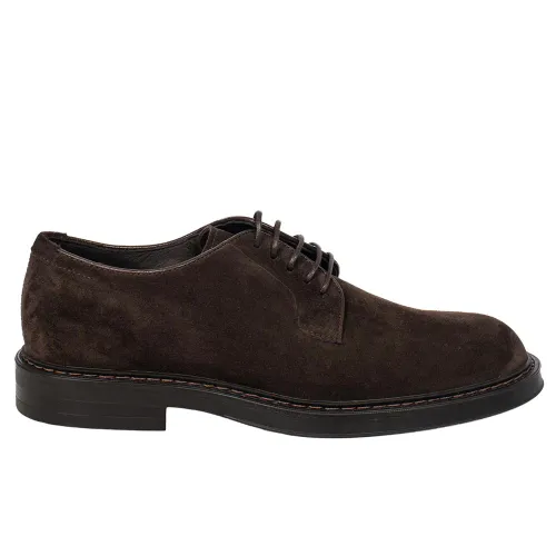 Henderson , Suede Lace-up Shoe ,Brown male, Sizes: