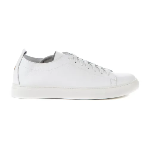 Henderson , White Leather Sneaker, Made in Italy ,White male, Sizes: