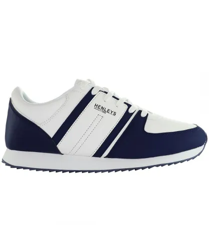 Henleys Renner White/Blue Mens Running Shoes