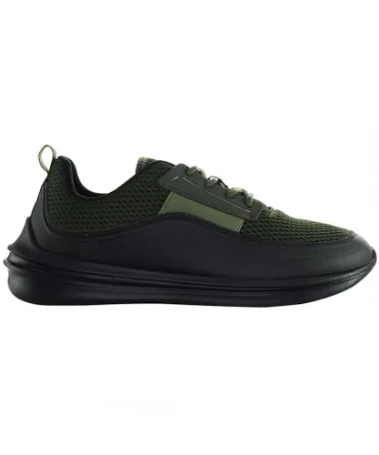 Henleys Silva Mens Khaki/Black Running Shoes - Green