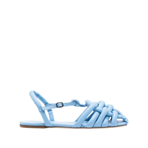 Hereu , Clear Blue Flat Sandals ,Blue female, Sizes: