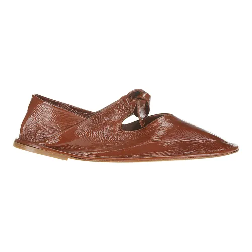 Hereu , Crinkled Glossy Sandals ,Brown female, Sizes: