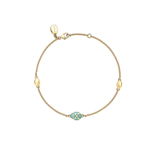 Heritage 18ct Yellow Gold Diamond & Turquoise Enamel Chain Bracelet