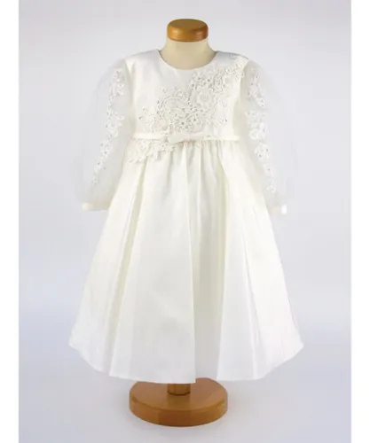 Heritage Girls Annabelle - Crystal and Lace Special Occasion Party Dress - Ivory Cotton