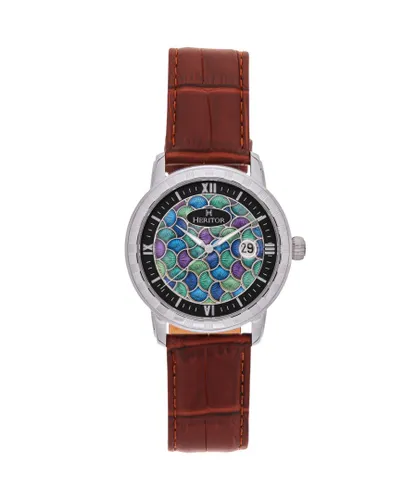 Heritor Automatic Mens Protégé Vitreous Enamel Dial Watch - Silver & Brown Stainless Steel - One Size