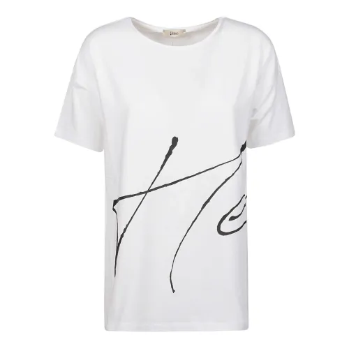 Herno , 1093 Bianco/Nero T-Shirt - Stylish Model ,White female, Sizes: