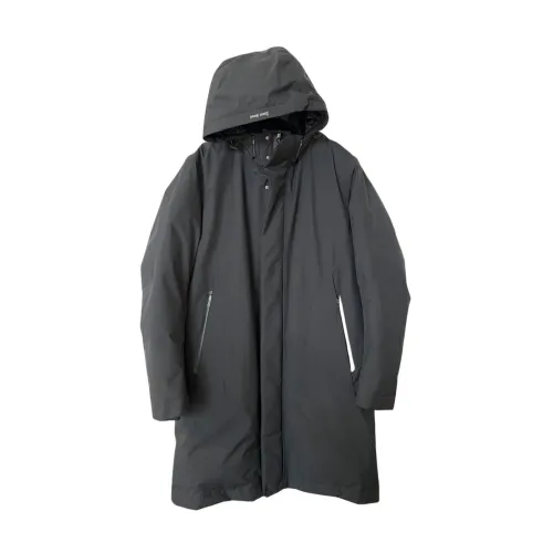 Herno , Black Long Feather Down Parka ,Black male, Sizes: