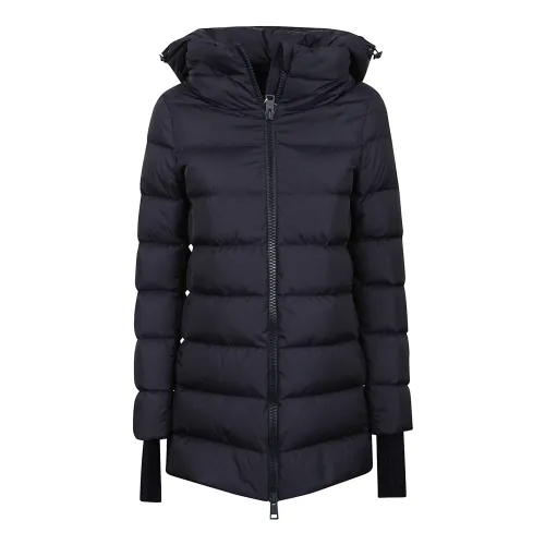 Herno , Blue Down Jacket with Detachable Hood ,Blue female, Sizes: