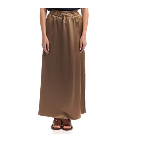 Herno , Casual Satin Skirt ,Brown female, Sizes: