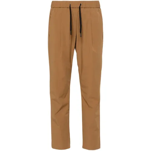 Herno , Drawstring-waist slim-fit trousers ,Brown female, Sizes:
