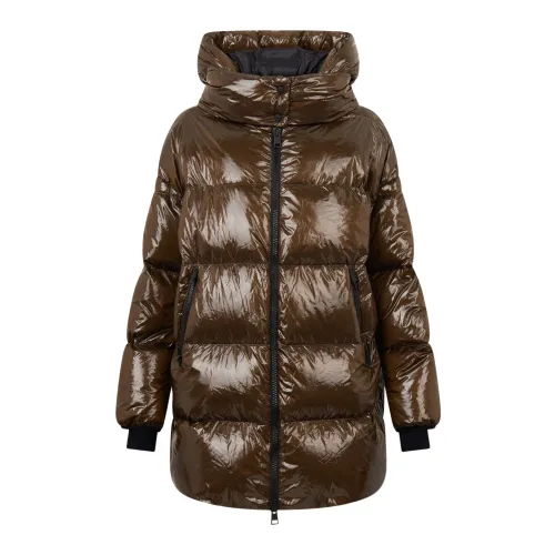 Herno , Laminar Marrone Puffer Jacket ,Brown female, Sizes: