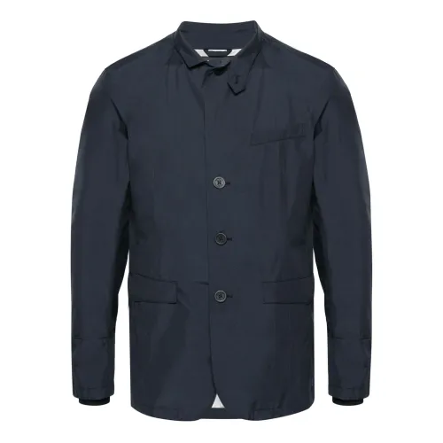 Herno , Navy Blue Lightweight Jacket ,Blue male, Sizes: