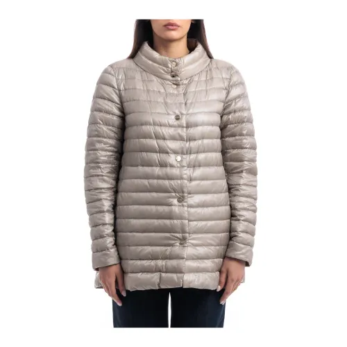 Herno , Nylon Ultralight Reversible A-Shape Jacket ,Gray female, Sizes: