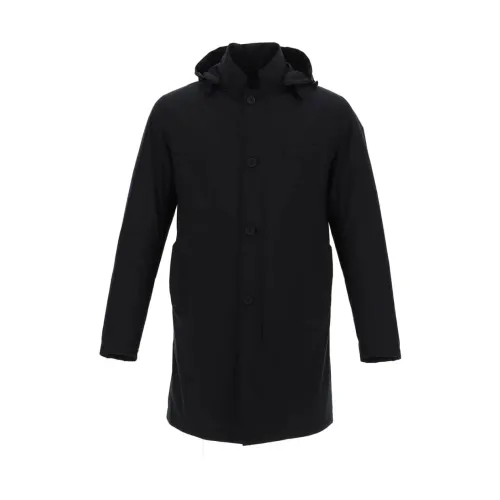 Herno , Padded Hooded Parka -48 ,Black male, Sizes: