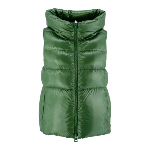 Herno , Quilted Goose Down Coat with Hood ,Green female, Sizes: