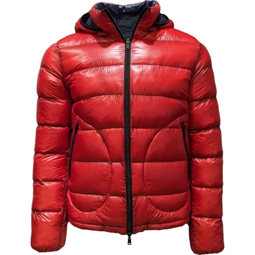 Herno , Reversible Lightweight Jacket with Detachable Hood ,Red male, Sizes: