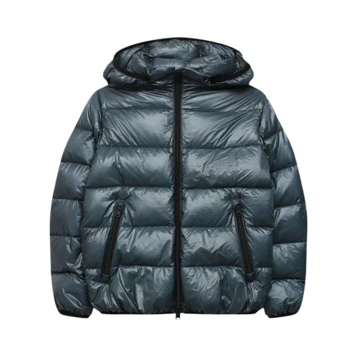 Herno , Short Down Jacket with Detachable Hood ,Blue male, Sizes: