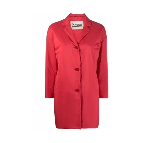 Herno , Single-Breasted Jacket ,Red female, Sizes: