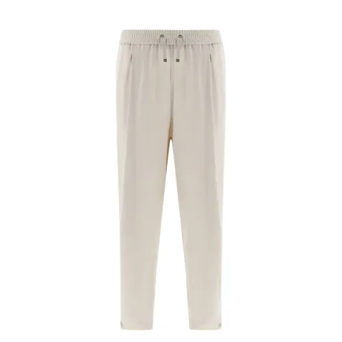 Herno , Stylish Beige Tapered Trousers ,Beige female, Sizes: