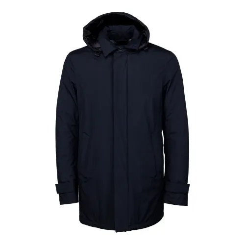 Herno , Waterproof Carcoat with Goretex Fabric ,Blue male, Sizes:
