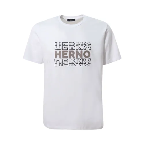 Herno , White Lettering Print T-shirt ,White male, Sizes: