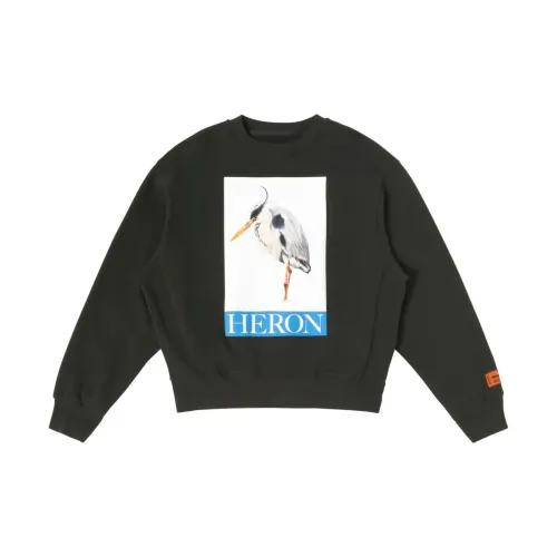 Heron Preston , Black Bird-Print Crewneck Sweatshirt ,Black male, Sizes: