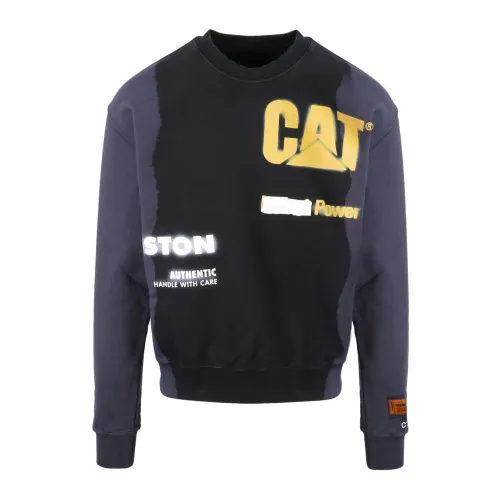 Heron Preston , Black Cotton Logo Sweatshirt for Men ,Black male, Sizes: