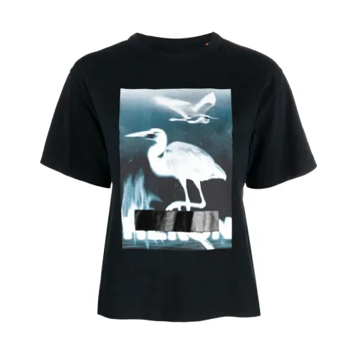 Heron Preston , Black Logo T-Shirt ,Black female, Sizes: