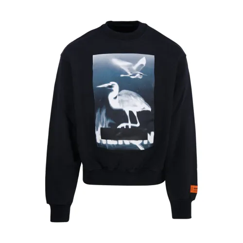 Heron Preston , Black/White Crewneck Sweatshirt ,Black male, Sizes: