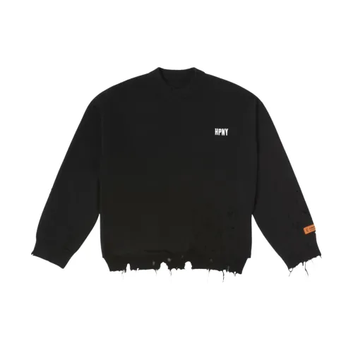 Heron Preston , Embroidered Logo Drawstring Sweatshirt ,Black male, Sizes: