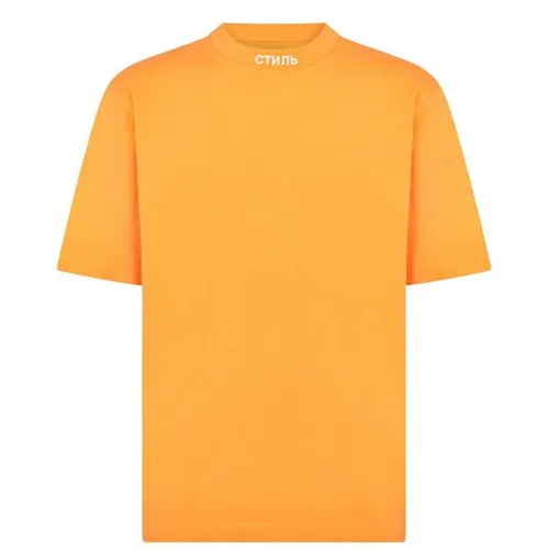 HERON PRESTON Embroidered Logo T-Shirt - Orange