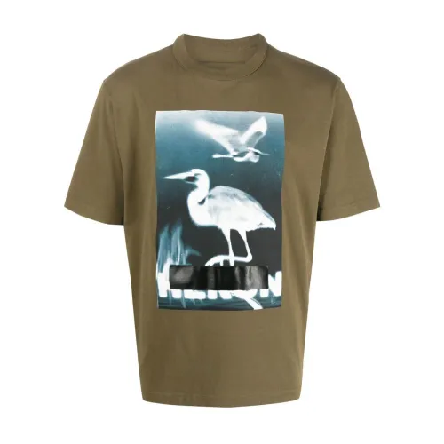 Heron Preston , Graphic Print Cotton T-Shirt ,Green male, Sizes: