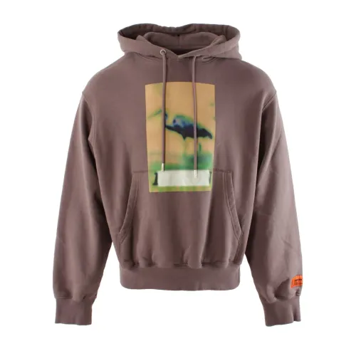 Heron Preston , Hooded Sweatshirt ,Brown male, Sizes: