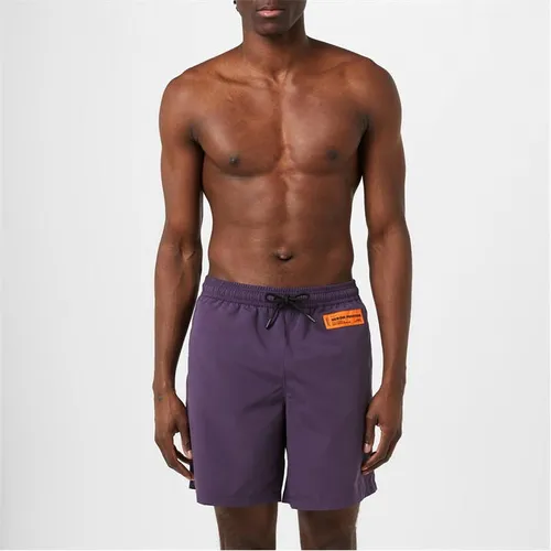 HERON PRESTON Logo Patch Swim Shorts - Purple