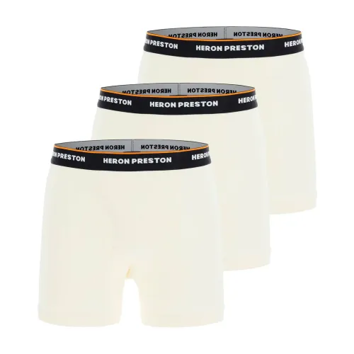 Heron Preston , Micro-Ribbed Stretch Cotton Trunks Tri-Pack ,White male, Sizes: