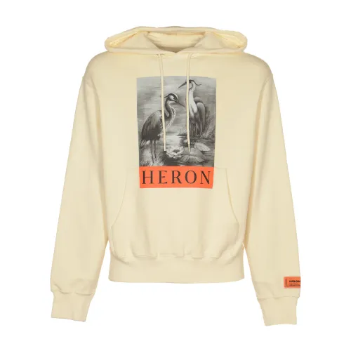 Heron Preston , NF Heron BW Hoodie Sweaters ,Beige male, Sizes: