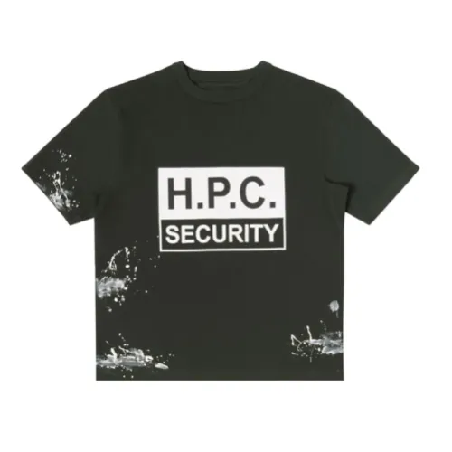 Heron Preston , Security Logo Print Cotton T-shirt ,Black male, Sizes: