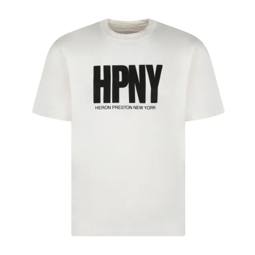 Heron Preston , White Logo Print T-Shirt ,White male, Sizes: