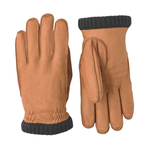 Hestra , Deerskin Primaloft Rib Gloves ,Brown male, Sizes: