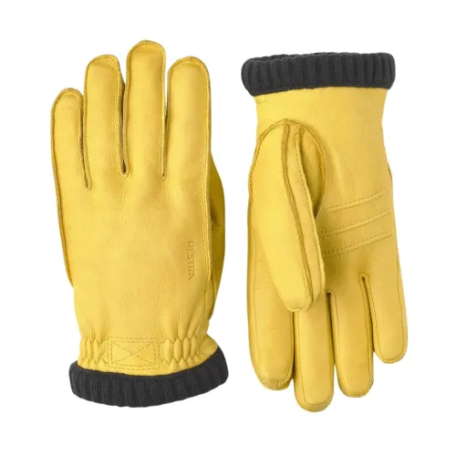 Hestra , Deerskin Primaloft Rib Gloves, Yellow ,Yellow male, Sizes: