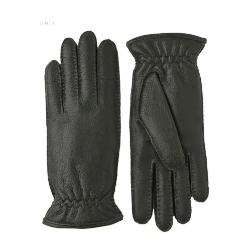 Hestra , Montgomery Elk Leather Gloves with Cashmere Lining, Forest Green ,Green male, Sizes: