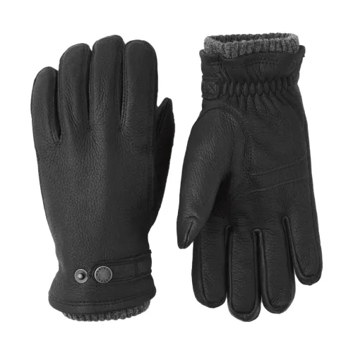 Hestra , Warm Deerskin Gloves with Primaloft, Black ,Black male, Sizes: