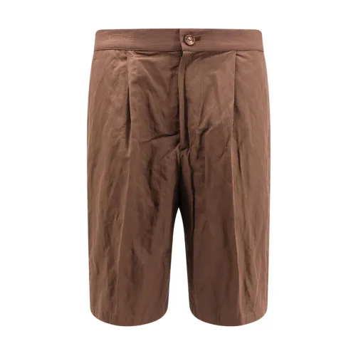 Hevo , Brown Shorts with Zip and Button ,Brown male, Sizes: