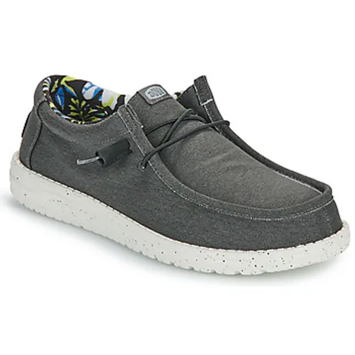HEY DUDE  Wally Stretch Canvas  men's Slip-ons (Shoes) in Black