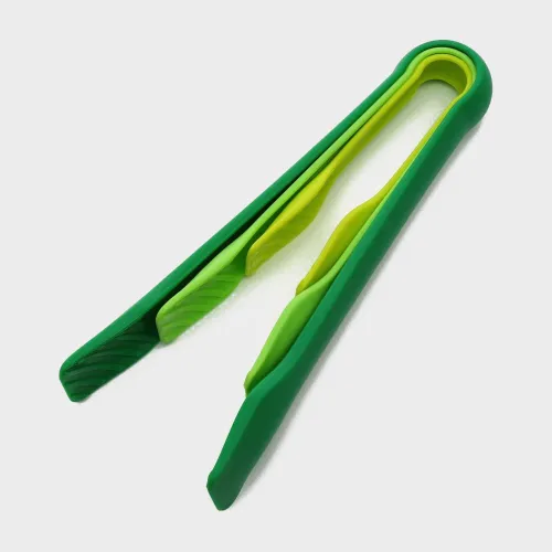 Hi-Gear 3-Piece Nylon Tongs Set - Green, Green