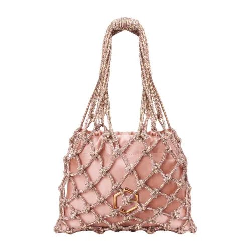 Hibourama , Carrie Mini Bag - Iconic Design with Crystal Thread ,Pink female, Sizes: ONE SIZE